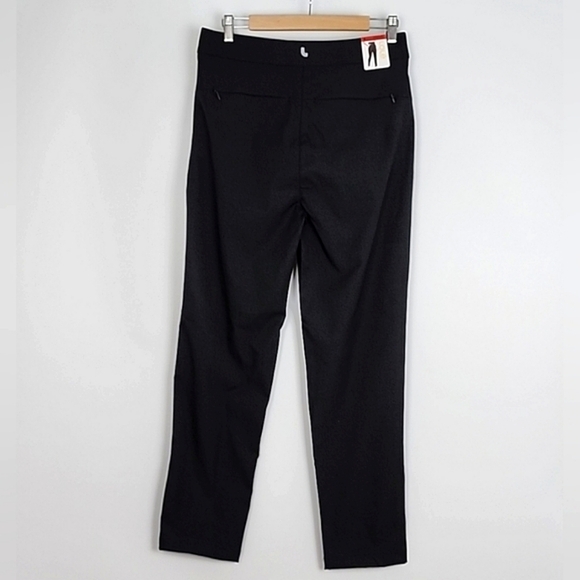 NWT LOLE Women's Black Lightweight Dress Pants Tapered Legs Zip Pockets Size 8 - Picture 2 of 16